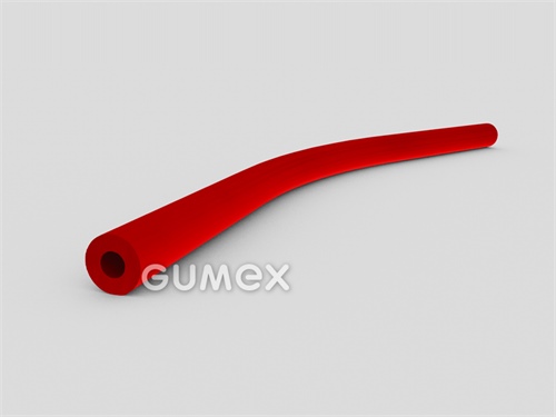 Rundes Gummiprofil, 21mm, Loch 5mm, 75°ShA, NR-SBR, -40°C/+80°C, rot, 